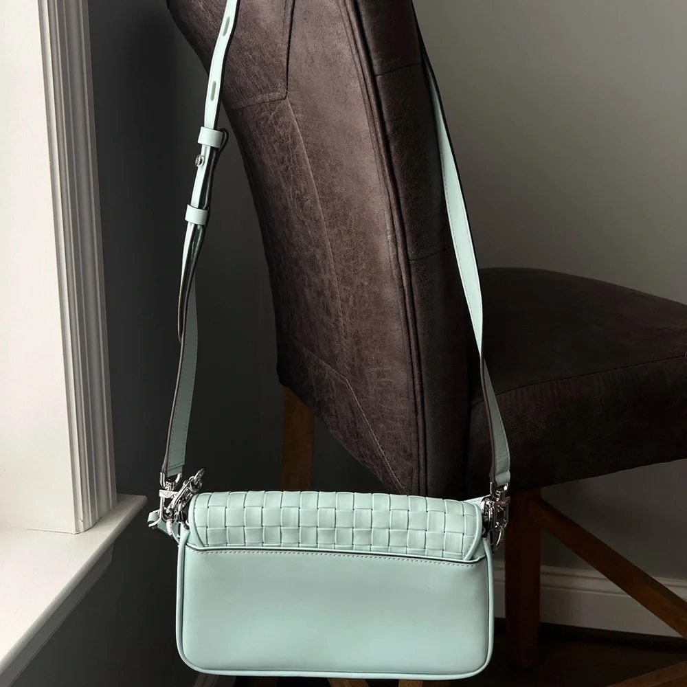 Michael Kors MK Bradshaw Small Woven Leather Convertible Shoulder Bag/Crossbody - Picture 7 of 16